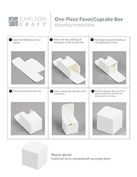 Favor Box Assembly Guide – One Piece Cupcake Box