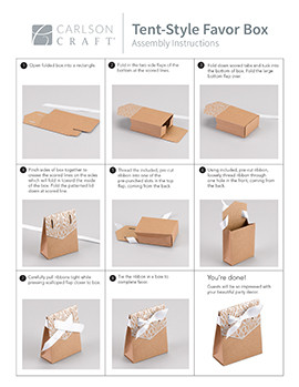 Favor Box Assembly Guide – Tent Style